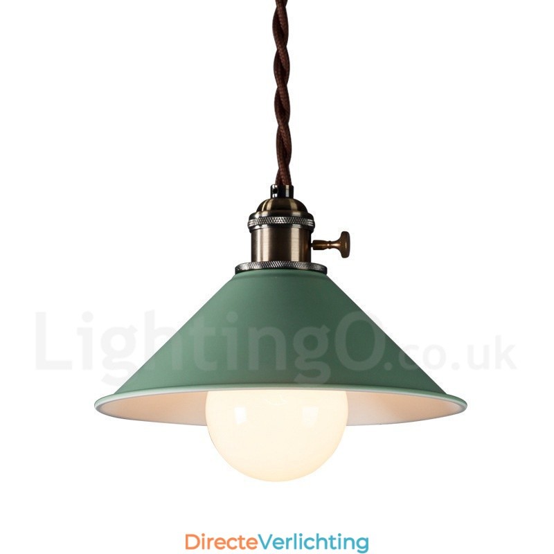 1-lichts moderne, eigentijdse stalen hanglamp met stalen kap