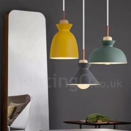 1-lichts moderne, eigentijdse stalen hanglamp met aluminiumlegering kap