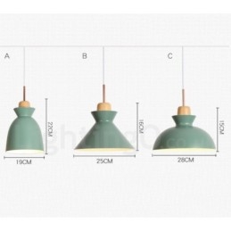 1-lichts moderne, eigentijdse stalen hanglamp met aluminiumlegering kap
