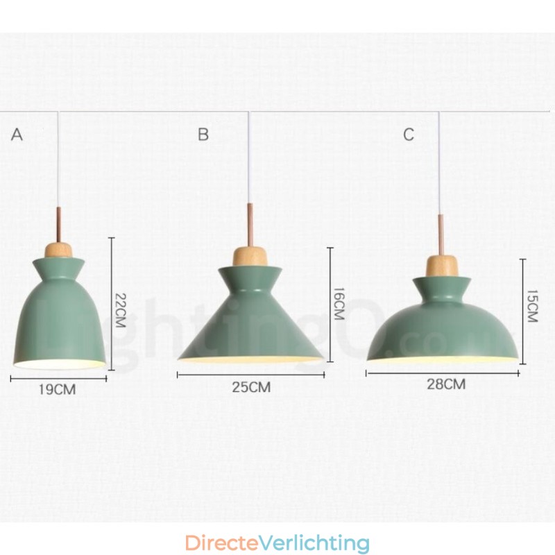 1-lichts moderne, eigentijdse stalen hanglamp met aluminiumlegering kap