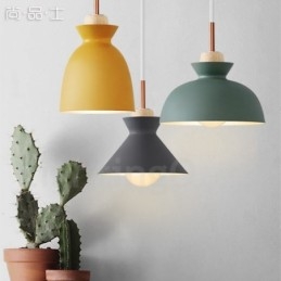 1-lichts moderne, eigentijdse stalen hanglamp met aluminiumlegering kap