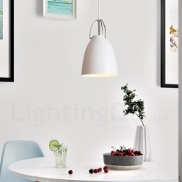 1-lichts moderne, eigentijdse hanglamp van aluminiumlegering met kap van aluminiumlegering