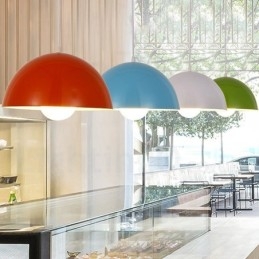 1-lichts moderne, eigentijdse stalen hanglamp met aluminiumlegering kap
