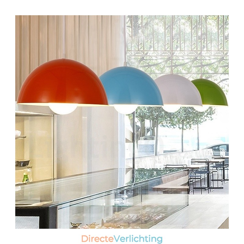 1-lichts moderne, eigentijdse stalen hanglamp met aluminiumlegering kap
