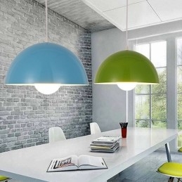 1-lichts moderne, eigentijdse stalen hanglamp met aluminiumlegering kap