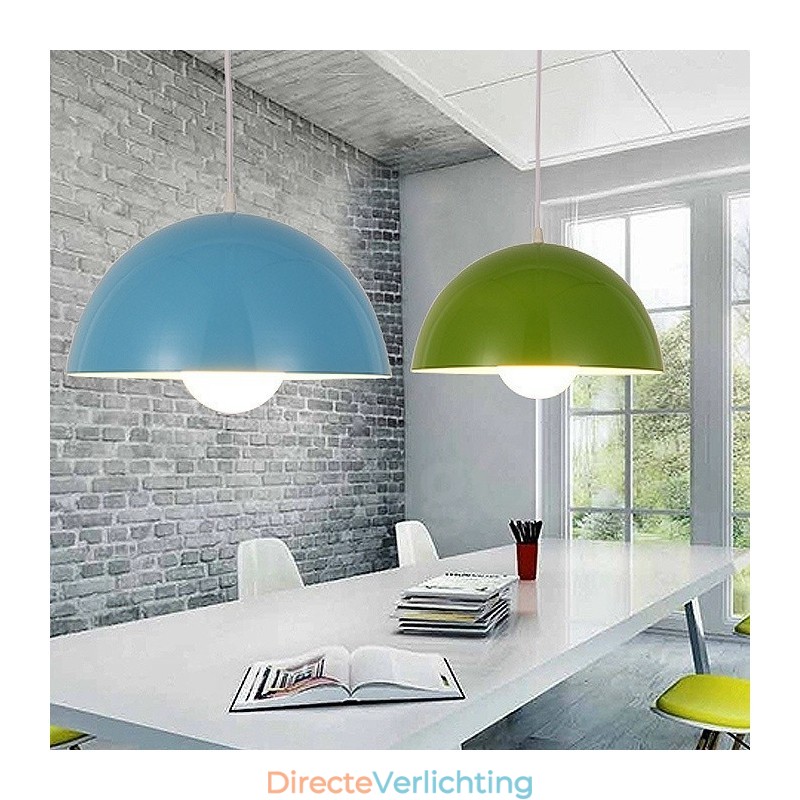 1-lichts moderne, eigentijdse stalen hanglamp met aluminiumlegering kap