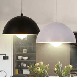 1-lichts moderne, eigentijdse stalen hanglamp met aluminiumlegering kap