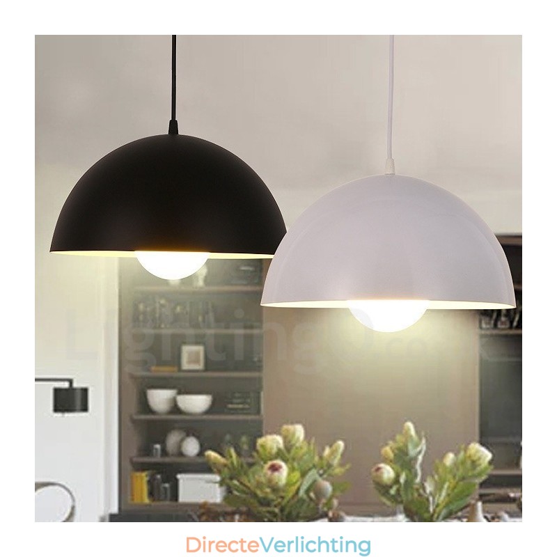 1-lichts moderne, eigentijdse stalen hanglamp met aluminiumlegering kap