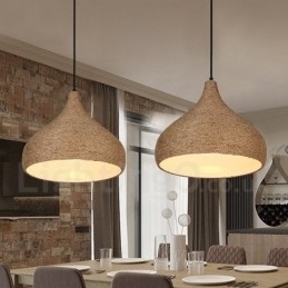 1-lichts retro rustieke henneptouw hanglamp met henneptouw kap