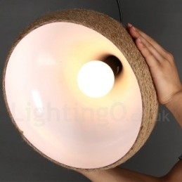 1-lichts retro rustieke henneptouw hanglamp met henneptouw kap