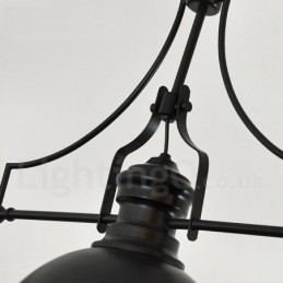 3-lichts retro rustieke stalen hanglamp met stalen kap