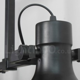 3-lichts retro rustieke stalen hanglamp met glazen kap