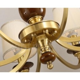 8-lichts retro rustieke luxe messing hanglamp kroonluchter met glazen kap