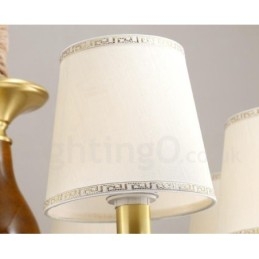 8-lichts retro rustieke luxe messing hanglamp kroonluchter met glazen kap