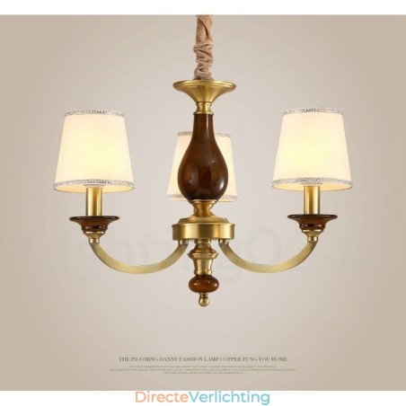 3-lichts retro rustieke luxe messing hanglamp kroonluchter met glazen kap 3-lichts retro rustieke luxe messing hanglamp kroonluchter met glazen kap