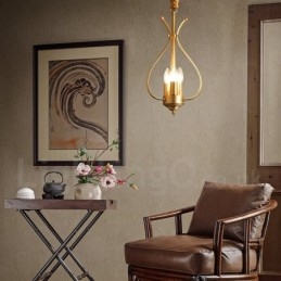 4-lichts retro rustieke luxe messing hanglamp kroonluchter