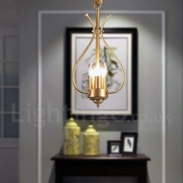 4-lichts retro rustieke luxe messing hanglamp kroonluchter