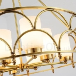 8-lichts retro rustieke luxe messing hanglamp kroonluchter met glazen kap