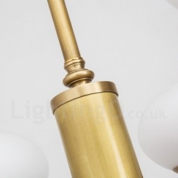 9-lichts retro rustieke luxe messing hanglamp kroonluchter met glazen kap