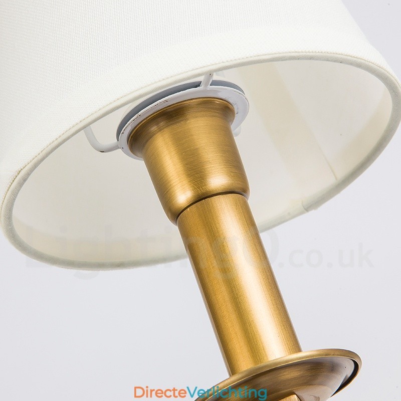 8-lichts retro rustieke luxe messing hanglamp kroonluchter met stoffen kap