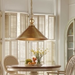 1 Licht Retro Rustieke Luxe Messing Hanglamp Kroonluchter met Messing Kap