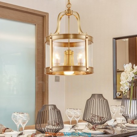 5-lichts retro rustieke luxe messing hanglamp kroonluchter met glazen kap 5-lichts retro rustieke luxe messing hanglamp kroonluchter met glazen kap