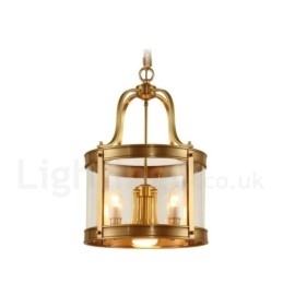 5-lichts retro rustieke luxe messing hanglamp kroonluchter met glazen kap