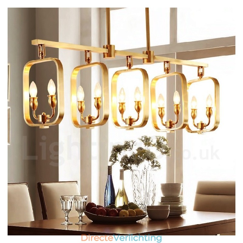Retro Rustieke Luxe Messing Hanglamp Kroonluchter