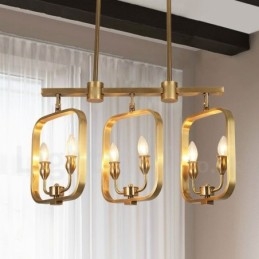 6-lichts retro rustieke luxe messing hanglamp kroonluchter