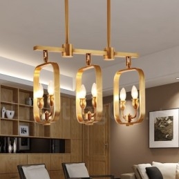 6-lichts retro rustieke luxe messing hanglamp kroonluchter
