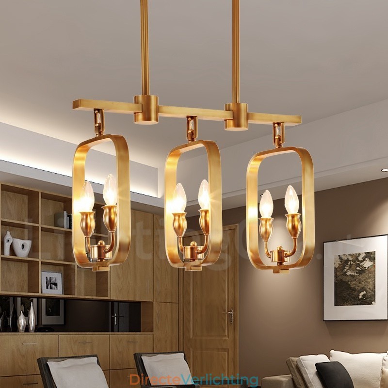 6-lichts retro rustieke luxe messing hanglamp kroonluchter