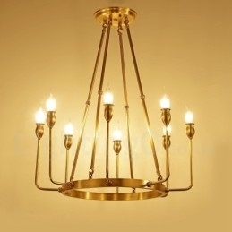 6-lichts 8-lichts retro rustieke luxe messing hanglamp kroonluchter