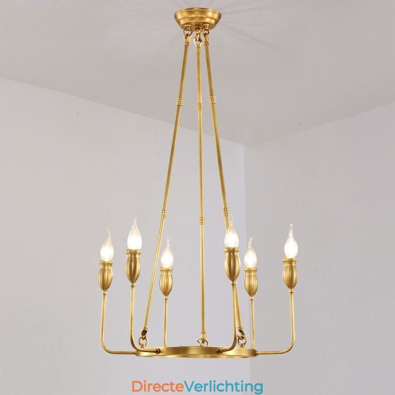 6-lichts 8-lichts retro rustieke luxe messing hanglamp kroonluchter