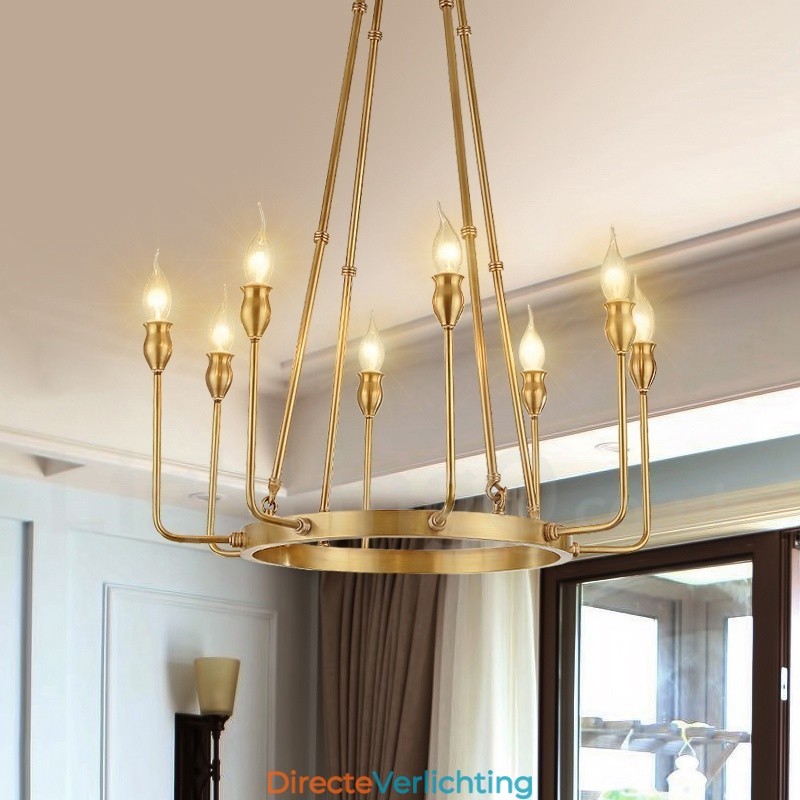 6-lichts 8-lichts retro rustieke luxe messing hanglamp kroonluchter