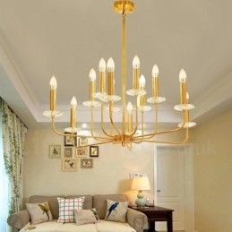 12 Licht Retro Rustieke Luxe Messing Hanglamp Kroonluchter