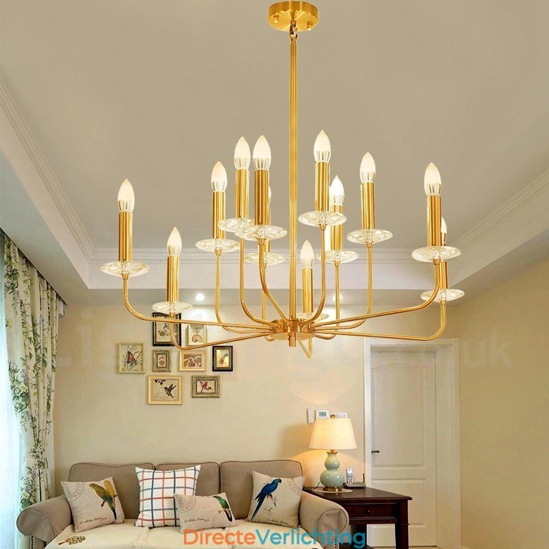 12 Licht Retro Rustieke Luxe Messing Hanglamp Kroonluchter