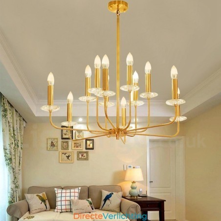 12 Licht Retro Rustieke Luxe Messing Hanglamp Kroonluchter 12 Licht Retro Rustieke Luxe Messing Hanglamp Kroonluchter