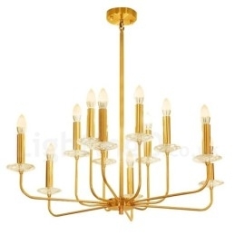 12 Licht Retro Rustieke Luxe Messing Hanglamp Kroonluchter