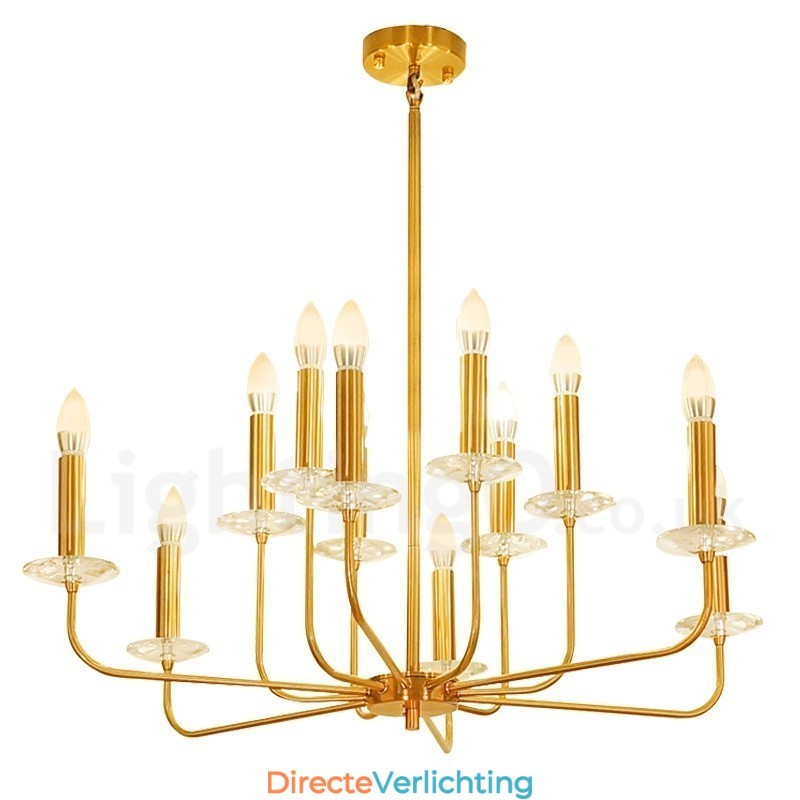 12 Licht Retro Rustieke Luxe Messing Hanglamp Kroonluchter