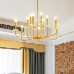 12 Licht Retro Rustieke Luxe Messing Hanglamp Kroonluchter