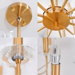 12 Licht Retro Rustieke Luxe Messing Hanglamp Kroonluchter
