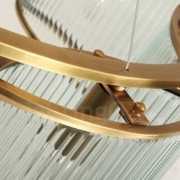 6-lichts retro rustieke luxe messing hanglamp kroonluchter met glazen kap