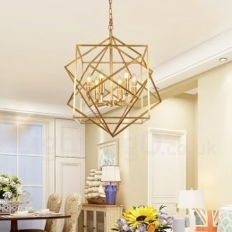 6-lichts retro rustieke luxe messing hanglamp kroonluchter