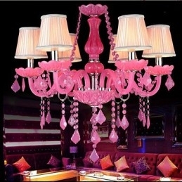 Koffielamp Project Light Kaars Kristal Hanglamp Roze A