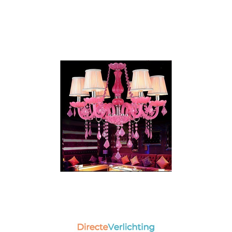 Koffielamp Project Light Kaars Kristal Hanglamp Roze A