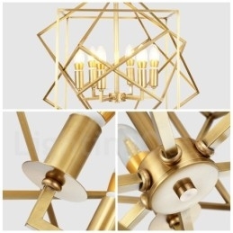 6-lichts retro rustieke luxe messing hanglamp kroonluchter