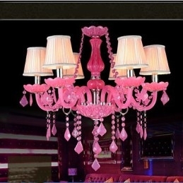 Koffielamp Project Light Kaars Kristal Hanglamp Roze A