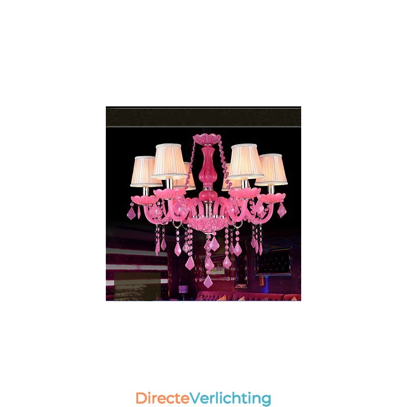 Koffielamp Project Light Kaars Kristal Hanglamp Roze A