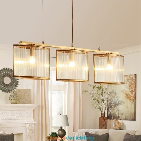 3-lichts retro rustieke luxe messing hanglamp kroonluchter met glazen kap 3-lichts retro rustieke luxe messing hanglamp kroonluchter met glazen kap