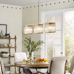 3-lichts retro rustieke luxe messing hanglamp kroonluchter met glazen kap